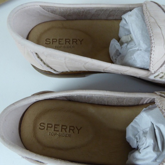 Sperry Penny Loafer Croc Embossed Leather Shoes - Picture 5 of 9
